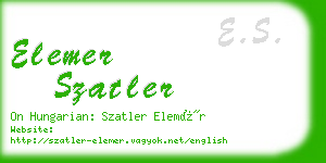 elemer szatler business card